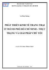 Luận văn Phát triển kinh tế trang trại ở thành phố Hồ Chí Minh - Thực trạng và giải pháp chủ yếu