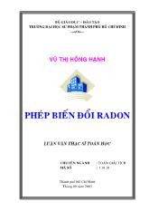 Luận văn Phép biến đổi radon