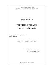 Luận văn Phép thu gọn đại số lie số chiều thấp