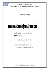 Luận văn Phong cách nghệ thuật của Nam Cao