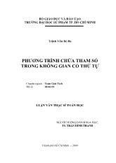 Luận văn Phương trình chứa tham số trong không gian có thứ tự