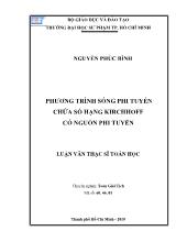 Luận văn Phương trình sóng phi tuyến chứa số hạng kirchhoff có nguồn phi tuyến