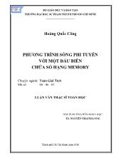 Luận văn Phương trình sóng phi tuyến với một đầu biên chứa số hạng memory