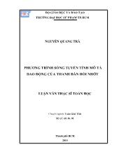 Luận văn Phương trình sóng tuyến tính mô tả dao động của thanh đàn hồi nhớt