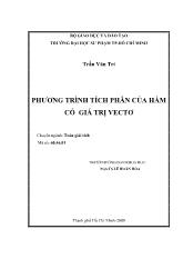 Luận văn Phương trình tích phân của hàm có giá trị vectơ