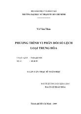 Luận văn Phương trình vi phân đối số lệch loại trung hòa