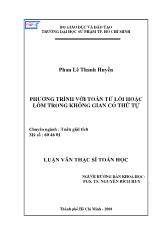 Luận văn Phương trình với toán tử lồi hoặc lõm trong không gian có thứ tự