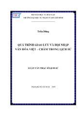 Luận văn Quá trình giao lưu và hội nhập văn hóa Việt – Chăm trong lịch sử