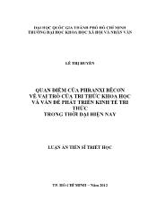 Luận văn Quan điểm của phranxi bêcơn về vai trò của tri thức khoa học và vấn đề phát triển kinh tế tri thức trong thời đại hiện nay