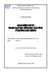 Luận văn Quan điểm vectơ trong dạy học hình học giải tích ở trường phổ thông