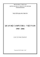 Luận văn Quan hệ campuchia – Việt Nam 1985 - 2006