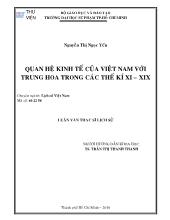 Luận văn Quan hệ kinh tế của Việt Nam với trung hoa trong các thế kỉ XI – XIX