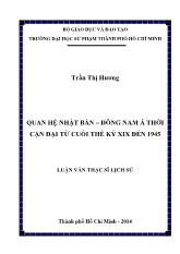 Luận văn Quan hệ Nhật bản – Đông nam á thời cận đại từ cuối thế kỷ XIX đến 1945