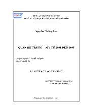 Luận văn Quan hệ Trung – Mỹ từ 2001 đến 2005