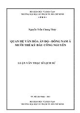 Luận văn Quan hệ văn hóa ấn độ - Đông Nam Á mười thế kỷ đầu công nguyên