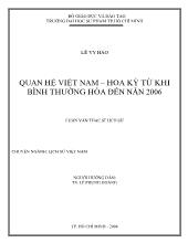 Luận văn Quan hệ Việt Nam – hoa kỳ từ khi bình thường hóa đến năn 2006