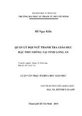 Luận văn Quản lý đội ngũ thanh tra giáo dục bậc phổ thông tại tỉnh Long An