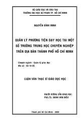 Luận văn Quản lý phương tiện dạy học tại một số trường trung học chuyên nghiệp trên địa bàn thành phố Hồ Chí Minh