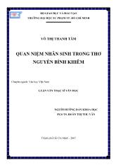 Luận văn Quan niệm nhân sinh trong thơ Nguyễn Bỉnh Khiêm