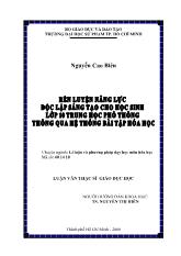 Luận văn Rèn luyện năng lực độc lập sáng tạo cho HS lớp 10 trung học phổ thông thông qua hệ thống bài tập hóa học