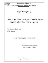 Luận văn Sản xuất vụ ba với sự phát triển nông nghiệp bền vững tỉnh An Giang