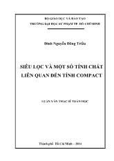 Luận văn Siêu lọc và một số tính chất liên quan đến tính compact