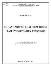 Luận văn So sánh một số khái niệm trong tâm lý học và duy thức học