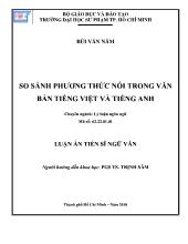 Luận văn So sánh phương thức nối trong văn bản tiếng Việt và tiếng Anh