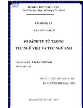 Luận văn So sánh tu từ trong tục ngữ Việt và tục ngữ Anh