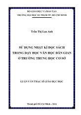 Luận văn Sử dụng nhật kí đọc sách trong dạy học văn học dân gian ở trường trung học cơ sở