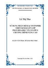 Luận văn Sử dụng phần mềm ActivInspire thiết kế bài lên lớp phần hóa học vô cơ lớp 11 chương trình nâng cao
