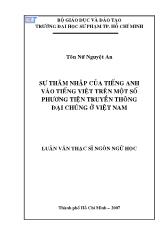 Luận văn Sự thâm nhập của tiếng anh vào tiếng việt trên một số phương tiện truyền thông đại chúng ở Việt Nam