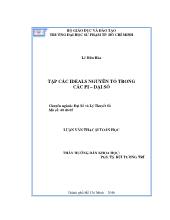 Luận văn Tập các ideals nguyên tố trong các pi – Đại số