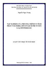 Luận văn Tập nghiệm của phương trình vi tích phân volterra đối số lệch phi tuyến loại hyperbolic