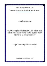 Luận văn Tập xác định duy nhất và đa thức duy nhất cho các đường cong đại số trên trường không acsimet