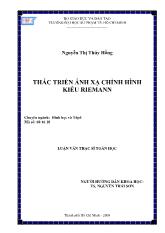 Luận văn Thác triển ánh xạ chỉnh hình kiểu Riemann