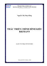 Luận văn Thác triển chỉnh hình kiểu Riemann
