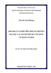Luận văn Thái độ của sinh viên một số trường đại học tại thành phố Hồ Chí Minh về mạng xã hội