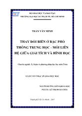 Luận văn Thay đổi biến ở bậc phổ thông trung học - Mối liên hệ giữa giải tích và hình học