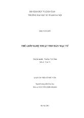 Luận văn Thế giới nghệ thuật thơ Hàn Mặc Tử