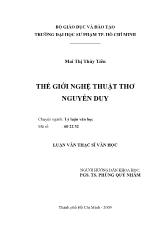 Luận văn Thế giới nghệ thuật thơ Nguyễn Duy