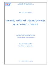 Luận văn Thị hiếu thẩm mỹ của người việt qua ca dao – Dân ca