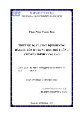 Luận văn Thiết kế bộ câu hỏi định hướng bài học lớp 10 trung học phổ thông chương trình nâng cao