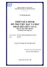Luận văn Thiết kế E - Book hỗ trợ việc dạy và học phần Hóa hữu cơ 11 trung học phổ thông