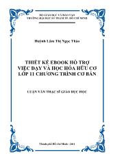 Luận văn Thiết kế ebook hỗ trợ việc dạy và học hóa hữu cơ lớp 11 chương trình cơ bản