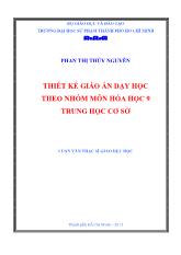 Luận văn Thiết kế giáo án dạy học theo nhóm môn hóa học 9 trung học cơ sở