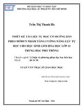 Luận văn Thiết kế tài liệu tự học có hướng dẫn theo môđun nhằm tăng cường năng lực tự học cho học sinh giỏi hóa học lớp 12 trung học phổ thông