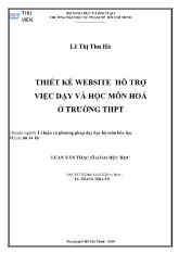 Luận văn Thiết kế website hỗ trợ việc dạy và học môn hoá ở trường THPT