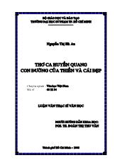 Luận văn Thơ ca huyền quang con đường của thiền và cái đẹp