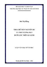 Luận văn Thơ chữ hán nguyễn du và thơ vương duy dưới góc nhìn so sánh